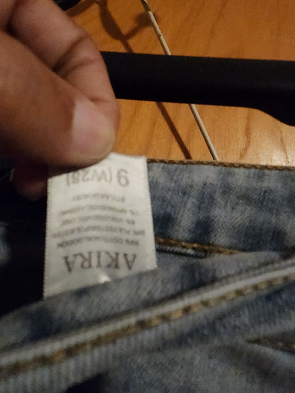 AKIRA Light Wash Wide Leg Jeans with Studded Hem - Picture 3 of 5